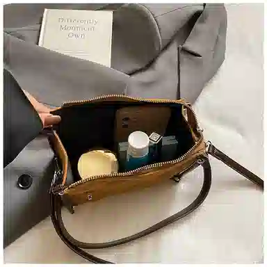 菲姿卓尔 小众复古时尚百搭通勤斜挎包 毛呢 单肩包 常规 女款 多色