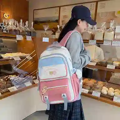 菲姿卓尔 大容量撞色 尼龙 双肩包 男女同款情侣款 多色