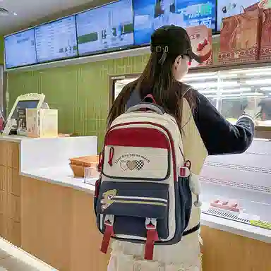 菲姿卓尔 大容量撞色 尼龙 双肩包 男女同款情侣款 多色