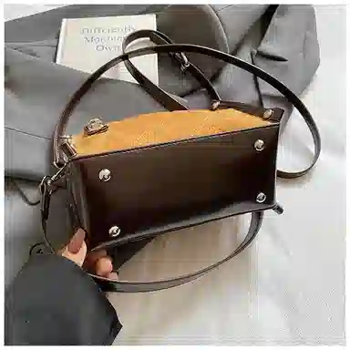 菲姿卓尔 小众复古时尚百搭通勤斜挎包 毛呢 单肩包 常规 女款 多色