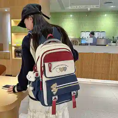 菲姿卓尔 大容量撞色 尼龙 双肩包 男女同款情侣款 多色