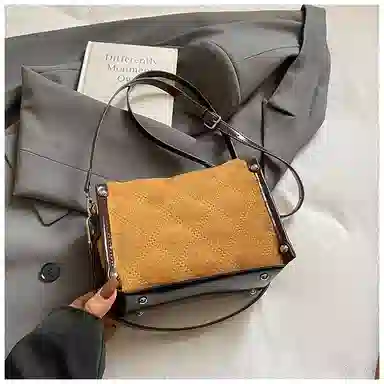 菲姿卓尔 小众复古时尚百搭通勤斜挎包 毛呢 单肩包 常规 女款 多色