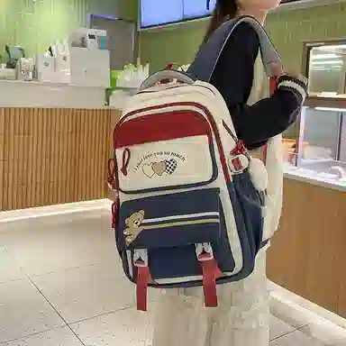 菲姿卓尔 大容量撞色 尼龙 双肩包 男女同款情侣款 多色