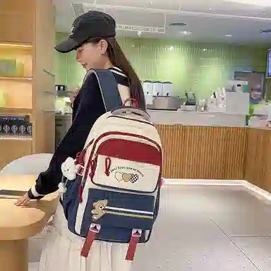 菲姿卓尔 大容量撞色 尼龙 双肩包 男女同款情侣款 多色