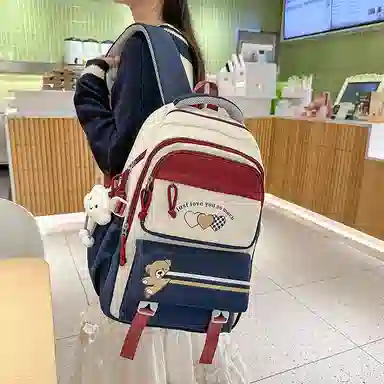 菲姿卓尔 大容量撞色 尼龙 双肩包 男女同款情侣款 多色