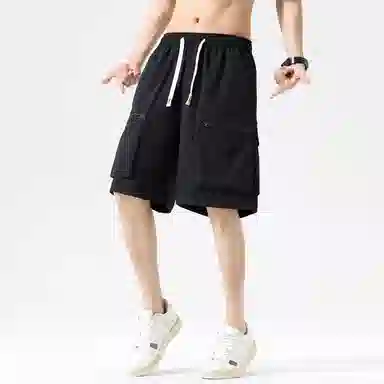 玉儿恋 美式高街风透气凉感大口袋休闲五分潮流设计感短裤 男女同款 优雅紫罗兰色单品