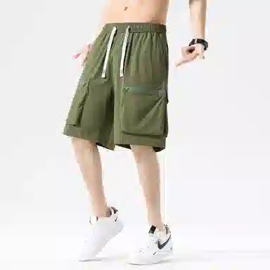 玉儿恋 美式高街风透气凉感大口袋休闲五分潮流设计感短裤 男女同款 优雅紫罗兰色单品