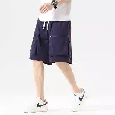 玉儿恋 美式高街风透气凉感大口袋休闲五分潮流设计感短裤 男女同款 优雅紫罗兰色单品