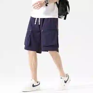 玉儿恋 美式高街风透气凉感大口袋休闲五分潮流设计感短裤 男女同款 优雅紫罗兰色单品