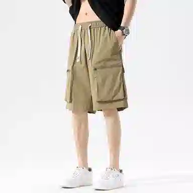 玉儿恋 美式高街风透气凉感大口袋休闲五分潮流设计感短裤 男女同款 优雅紫罗兰色单品