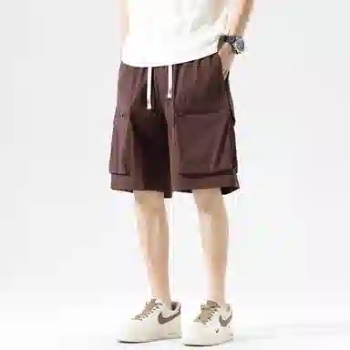 玉儿恋 美式高街风透气凉感大口袋休闲五分潮流设计感短裤 男女同款 优雅紫罗兰色单品