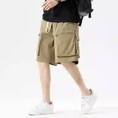 玉儿恋 美式高街风透气凉感大口袋休闲五分潮流设计感短裤 男女同款 优雅紫罗兰色单品