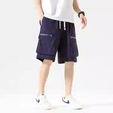 玉儿恋 美式高街风透气凉感大口袋休闲五分潮流设计感短裤 男女同款 优雅紫罗兰色单品