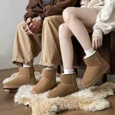 牛反绒 保暖耐磨防滑 时尚舒适百搭气质通勤 短筒 雪地靴 男女同款