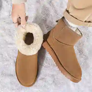 牛反绒 保暖耐磨防滑 时尚舒适百搭气质通勤 短筒 雪地靴 男女同款