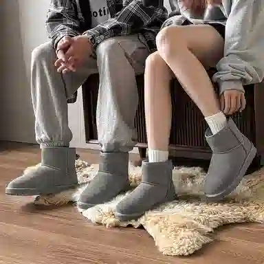 牛反绒 保暖耐磨防滑 时尚舒适百搭气质通勤 短筒 雪地靴 男女同款