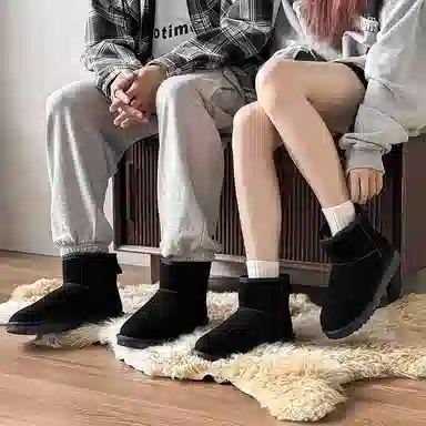 牛反绒 保暖耐磨防滑 时尚舒适百搭气质通勤 短筒 雪地靴 男女同款