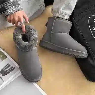 牛反绒 保暖耐磨防滑 时尚舒适百搭气质通勤 短筒 雪地靴 男女同款