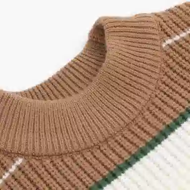 青蛙王子 时尚洋气休闲百搭条纹长袖毛衣 中小童