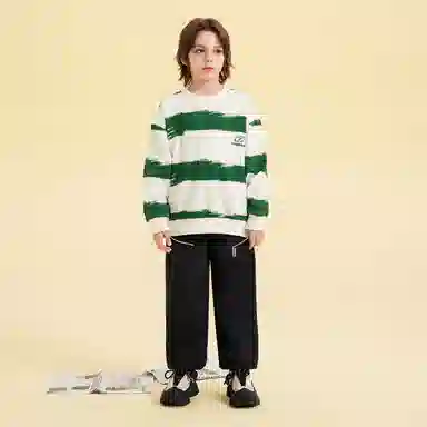 青蛙王子 纯色休闲百搭长裤 黑色 青少年