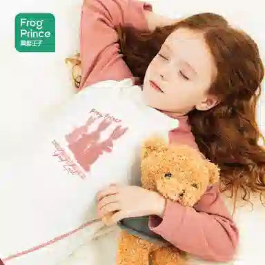 青蛙王子 时尚洋气圆领插肩拼色内衣套装儿童款