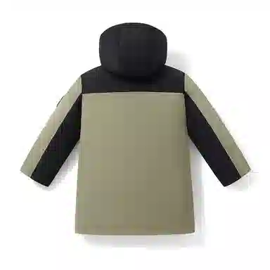 青蛙王子 时尚洋气连帽落肩拼色长袖羽绒服 青少年