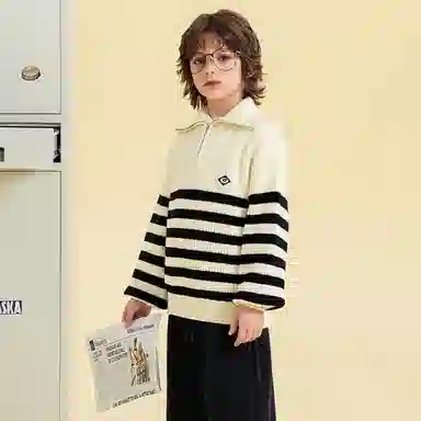 青蛙王子 翻领舒适柔软轻盈毛衣 儿童款