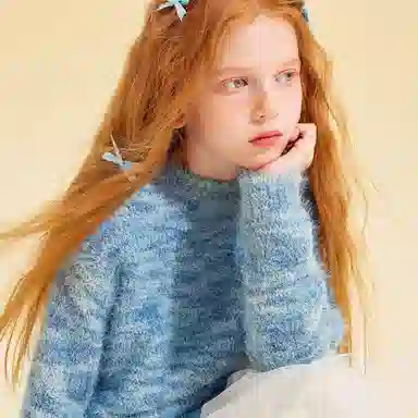 青蛙王子 时髦洋气舒适百搭圆领长袖毛衣 中小童