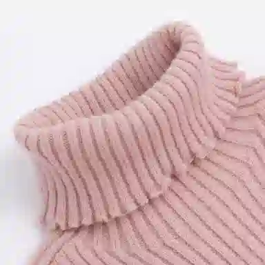 青蛙王子 时尚洋气舒适亲肤纯色高领长袖毛衣 中小童