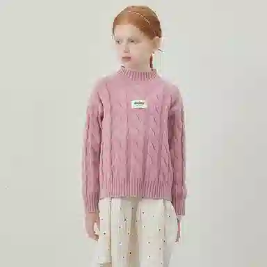 青蛙王子 时尚洋气落肩字母印花长袖毛衣 中小童