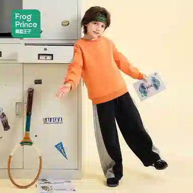青蛙王子 舒适亲肤透气长裤 灰色 中小童