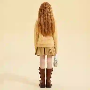 青蛙王子 时髦洋气舒适百搭圆领长袖毛衣 中小童