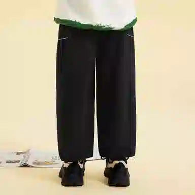 青蛙王子 纯色休闲百搭长裤 黑色 青少年