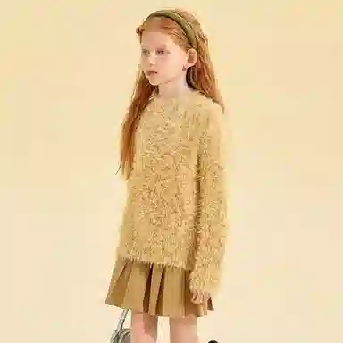 青蛙王子 时髦洋气舒适百搭圆领长袖毛衣 中小童