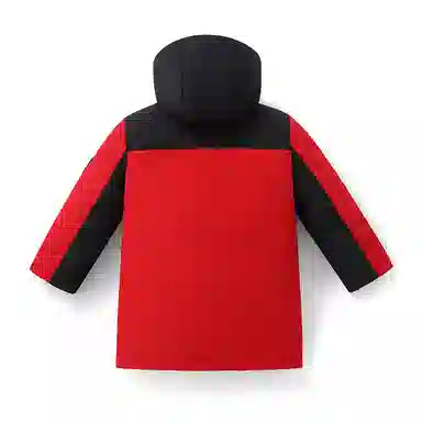 青蛙王子 时尚洋气连帽落肩拼色长袖羽绒服 青少年