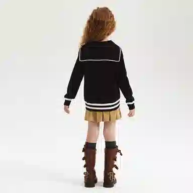 青蛙王子 宽松舒适条纹纯色百搭毛衣 儿童款