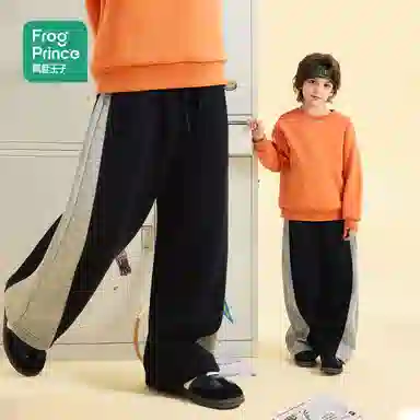 青蛙王子 舒适亲肤透气长裤 灰色 中小童