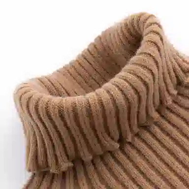 青蛙王子 时尚洋气舒适亲肤纯色高领长袖毛衣 中小童