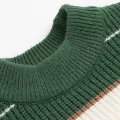 青蛙王子 时尚洋气休闲百搭条纹长袖毛衣 中小童