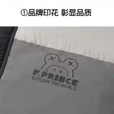 青蛙王子 时尚拼色拉链连帽保暖长袖羽绒服 中小童