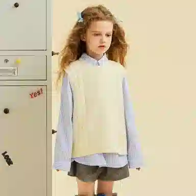 青蛙王子 舒适洋气宽松纯色百搭毛衣 儿童款