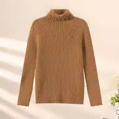 青蛙王子 时尚洋气舒适亲肤纯色高领长袖毛衣 中小童