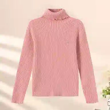 青蛙王子 时尚洋气舒适亲肤纯色高领长袖毛衣 中小童