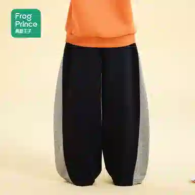 青蛙王子 舒适亲肤透气长裤 灰色 中小童
