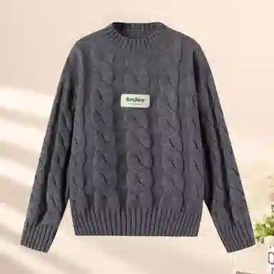 青蛙王子 时尚洋气落肩字母印花长袖毛衣 中小童