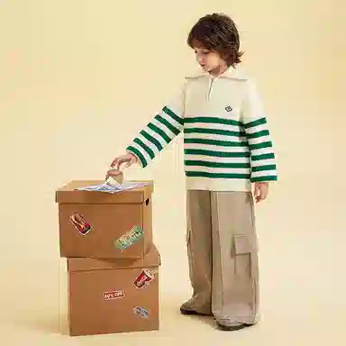 青蛙王子 翻领舒适柔软轻盈毛衣 儿童款