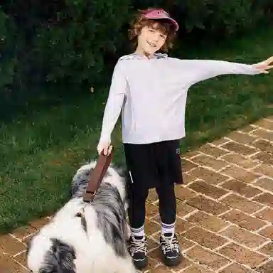 青蛙王子 时尚洋气连帽插肩拼色长袖户外服 儿童款