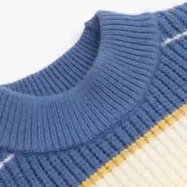 青蛙王子 时尚洋气休闲百搭条纹长袖毛衣 中小童