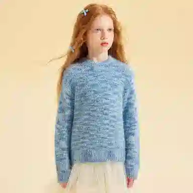 青蛙王子 时髦洋气舒适百搭圆领长袖毛衣 中小童