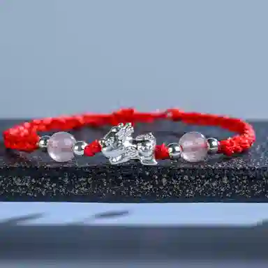 灵晔 招财貔貅 小众设计新中式招财纳福吞金兽转运浪漫#好运 织物 手绳 男女同款情侣款